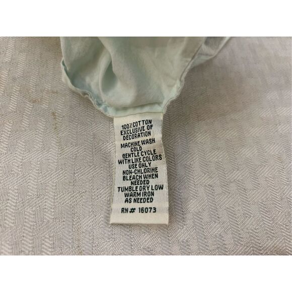 Laura Ashley gown cottage core size xl mint green thin India cotton rn#16073 - Picture 9 of 9